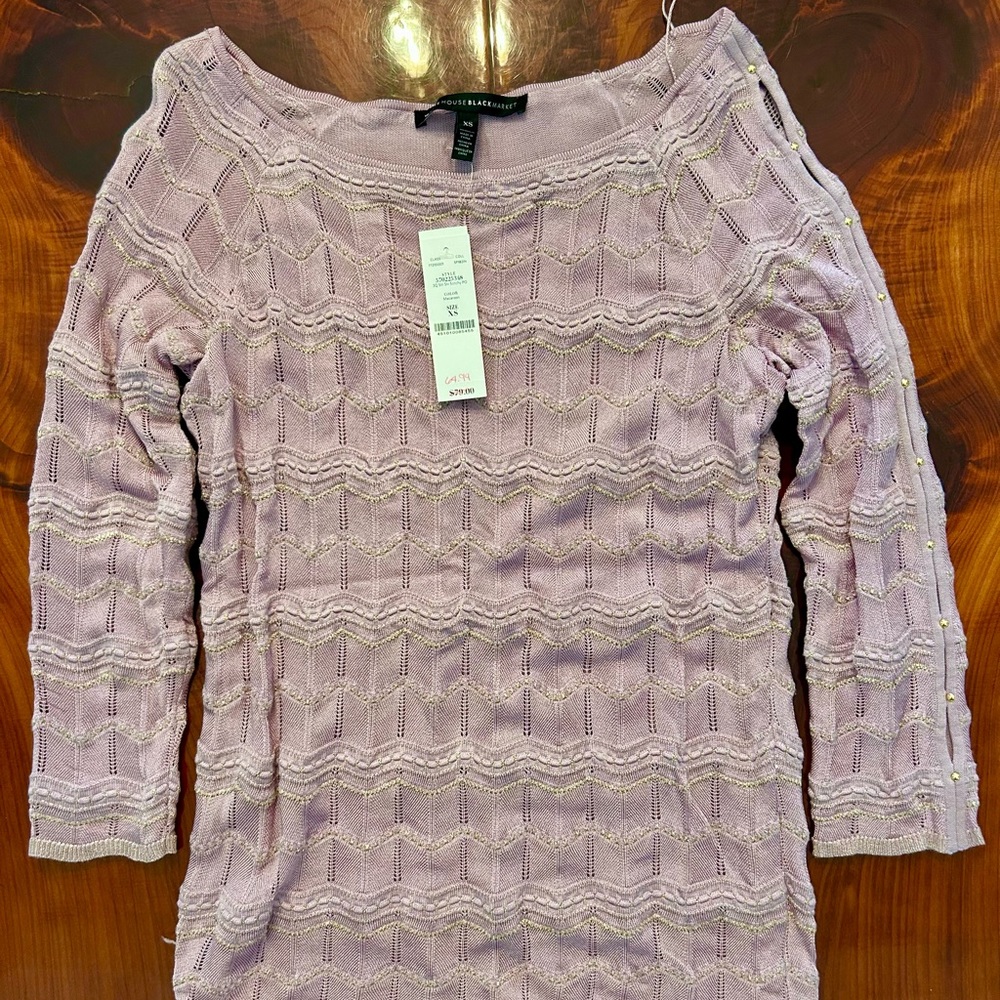 NWT White House Black Market 3/4 Length Blouse XS